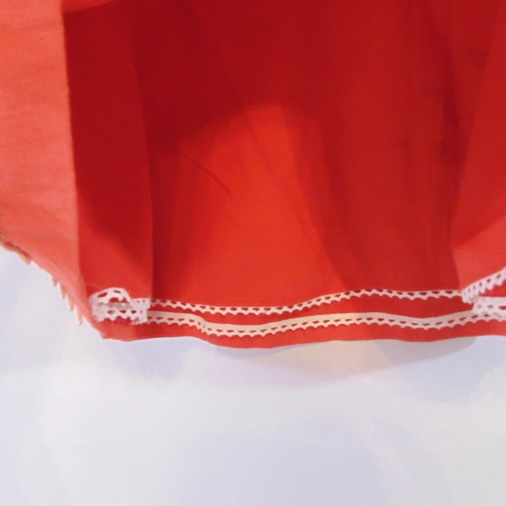 Anthropologie Floreat Orange Skirt White Lace Overlay Size-see description - Picture 3 of 4